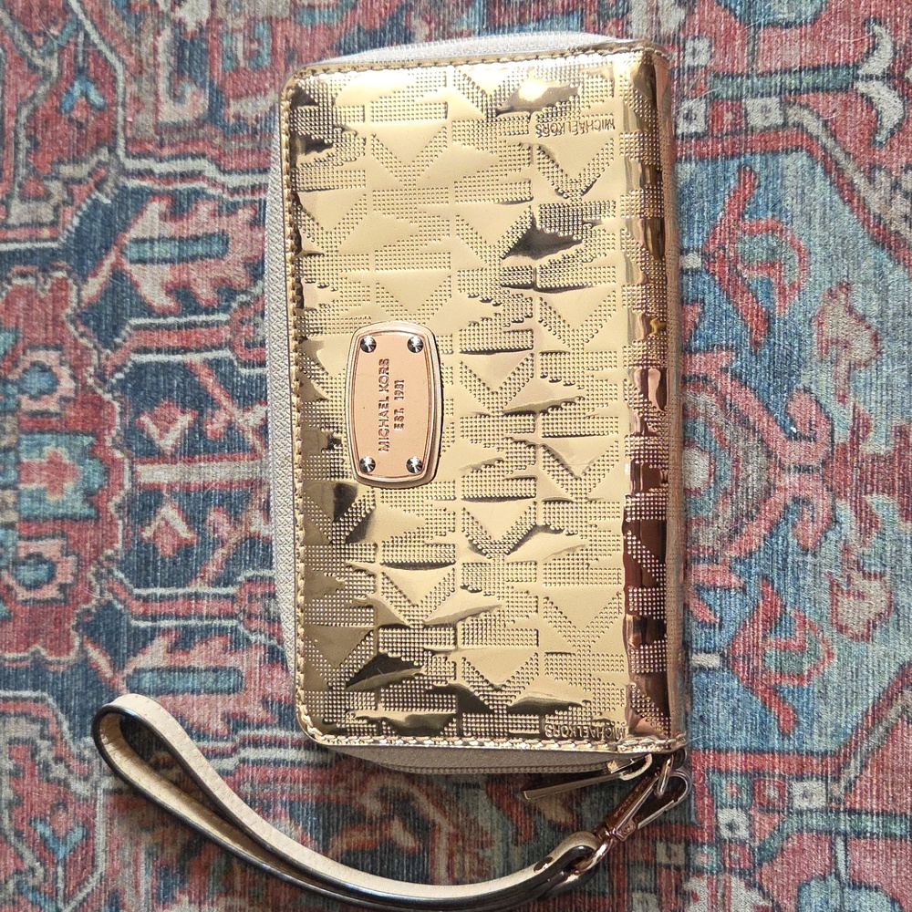 Michael Kors Rose Gold Logo Wallet/ Wristlet